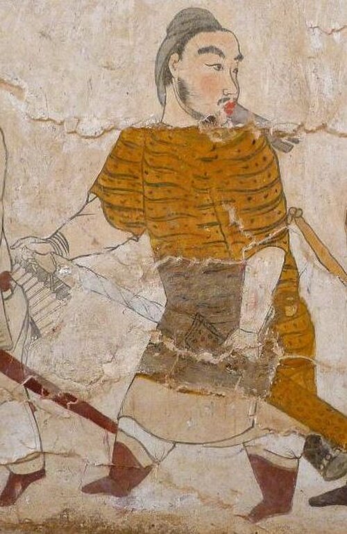 帯状の鎧を着た北斉の兵士