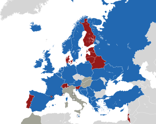 ヨーロッパ諸国のカラー地図