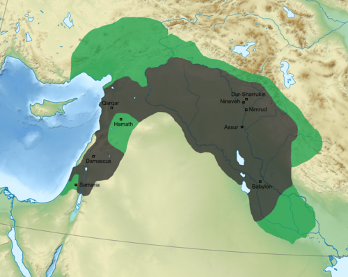 サルゴンの征服地地図