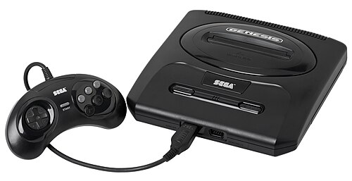 セガジェネシスモデル2コンソールとコントローラー。