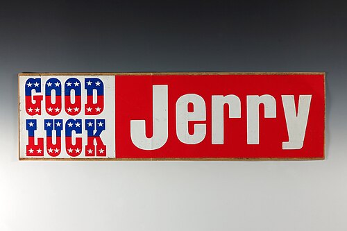 1976 年のジェラルド フォード大統領選挙キャンペーンを支援するバンパー ステッカー。