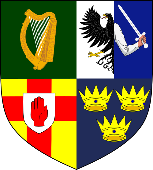 アイルランドの4つの州の紋章。