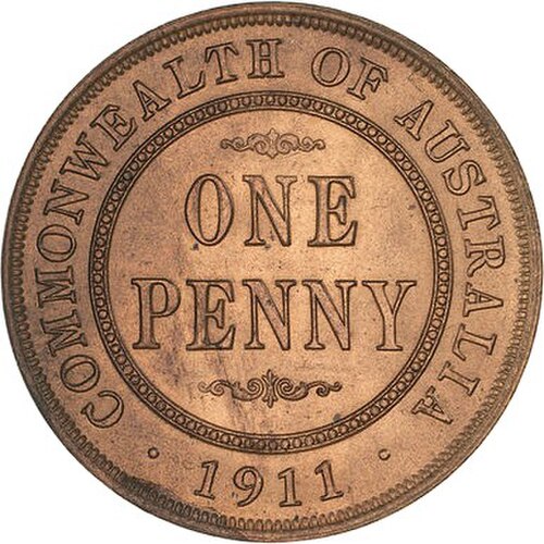 1911年オーストラリアのペニー硬貨