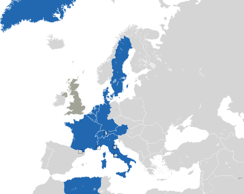 ヨーロッパ諸国のカラー地図