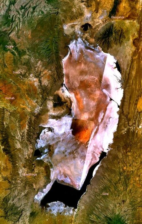 NASA のワールド ウィンド プログラムで撮影されたナトロン湖