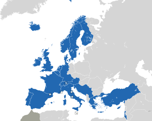 ヨーロッパ諸国のカラー地図