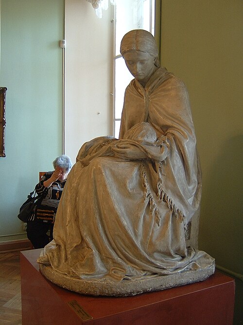 未亡人とその息子、1867年