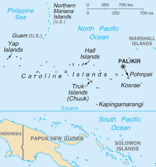 カロリン諸島の地図