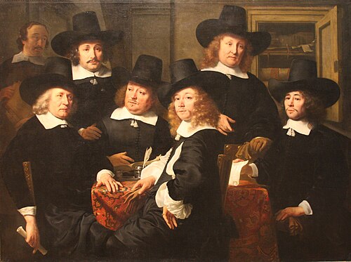 フェルディナンド・ボル、アムステルダムの 6 人の摂政とニューウェツィッズ邸のビーズ、1657 年