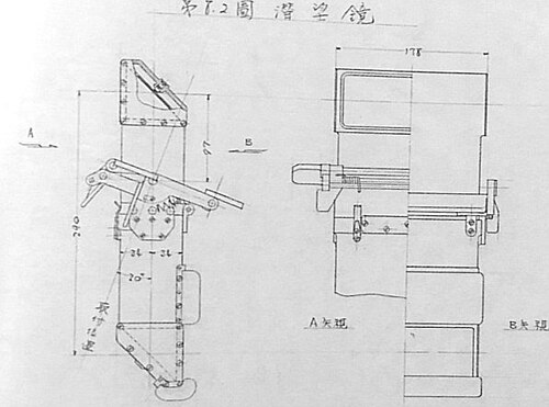 OI操縦士用潜望鏡の図