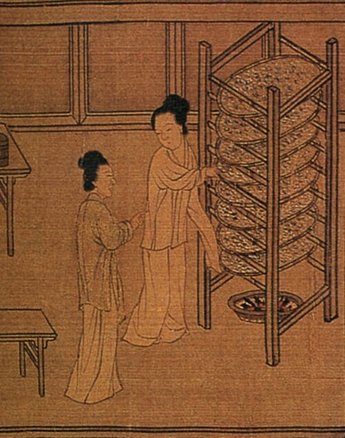 宋代、帯を着る庶民の女性たち。