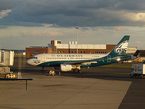 フィラデルフィア・イーグルスの塗装が施されたエアバス A319
