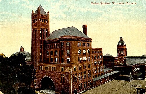 1913年に撮影されたフロントストリート駅の拡張部分