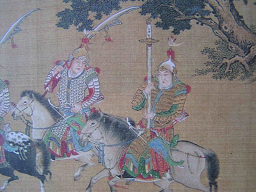 刀と剣を運ぶ明の兵士