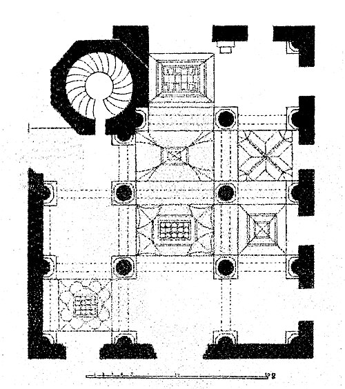 メヌチフル・モスク、平面図、1881年。