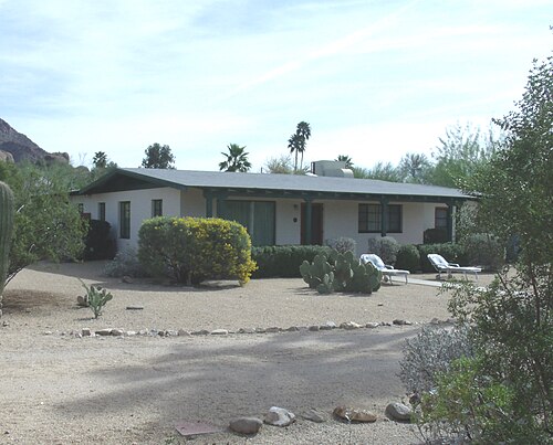 The L. Ron Hubbard House , a.k.a. as the L. Ron Hubbard House at Camelback , was built in 1945 and is located at 5501 N. 44th Street in Phoenix. The house belonged to Lafayette Ronald Hubbard, who was better known as L. Ron Hubbard, an American author who founded the Church of Scientology. The house is listed on the National Register of Historic Places.