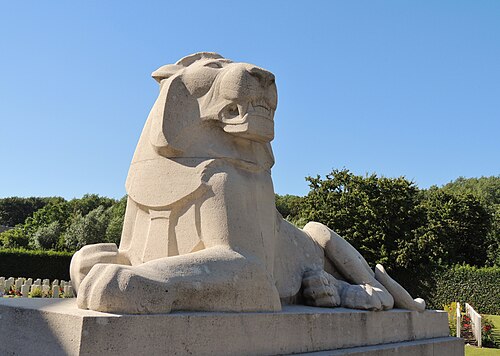 ベルギーのプルーフステール記念碑のライオン