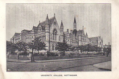 ノッティンガム大学(アークライト ビルディング)の写真、1897 年教会会議図解ガイドより