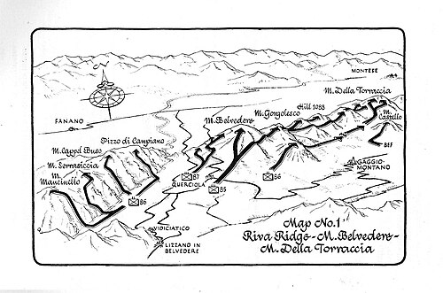 ベルヴェデーレ山の戦いの地図