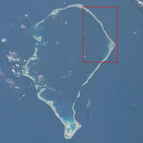 フナフティ環礁のフォンガファレ島の位置