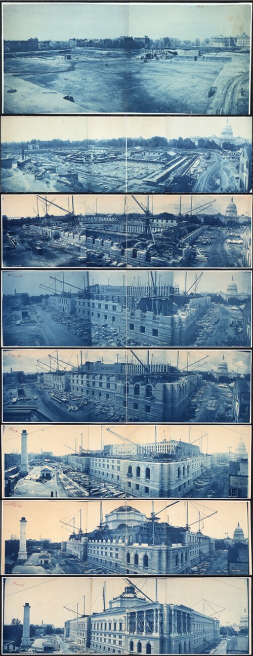 議会図書館ジェファーソンビルの建設進捗状況の写真