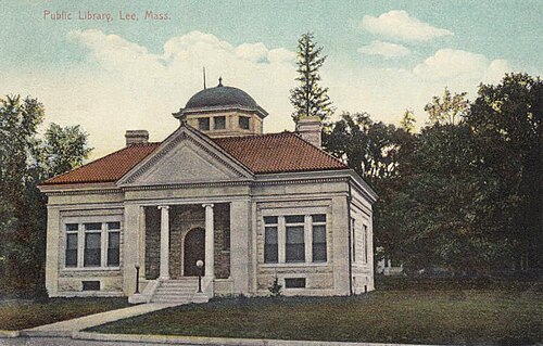 1909年当時のリー図書館。バークシャー地方に残る唯一のカーネギー図書館建築。