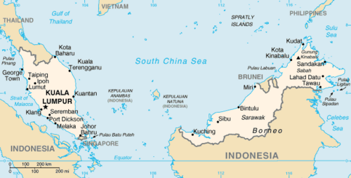 南シナ海、マラッカ海峡、タイ湾、スールー海、セレベス海
