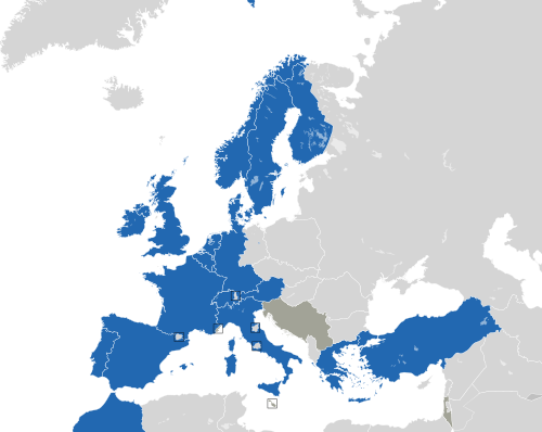 ヨーロッパ諸国のカラー地図