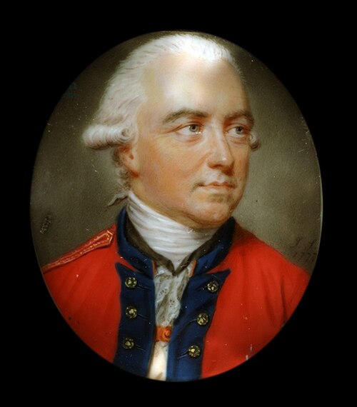 英国軍最高司令官、ヘンリー・クリントン卿の正装姿の肖像画。