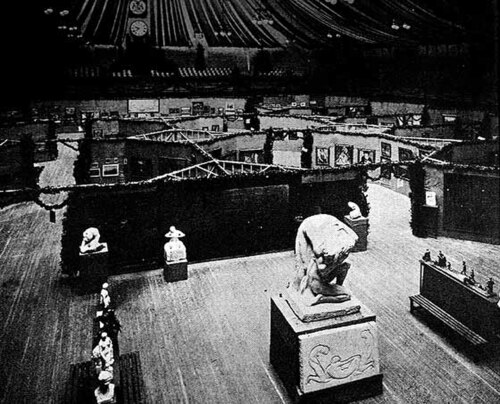 1913年、ニューヨーク市で開催された展覧会の内部の様子
