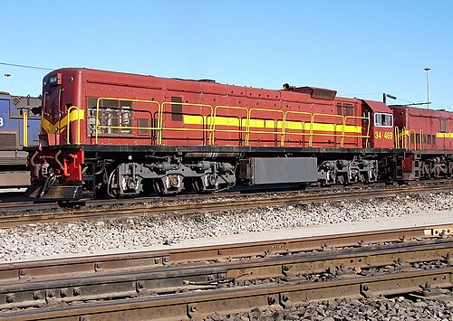 No. 34-469 (旧ケニア鉄道 No. 9511)、西ケープ州サルダニャ、SAR ガルフ レッドとウィスカー、2010 年 8 月 19 日