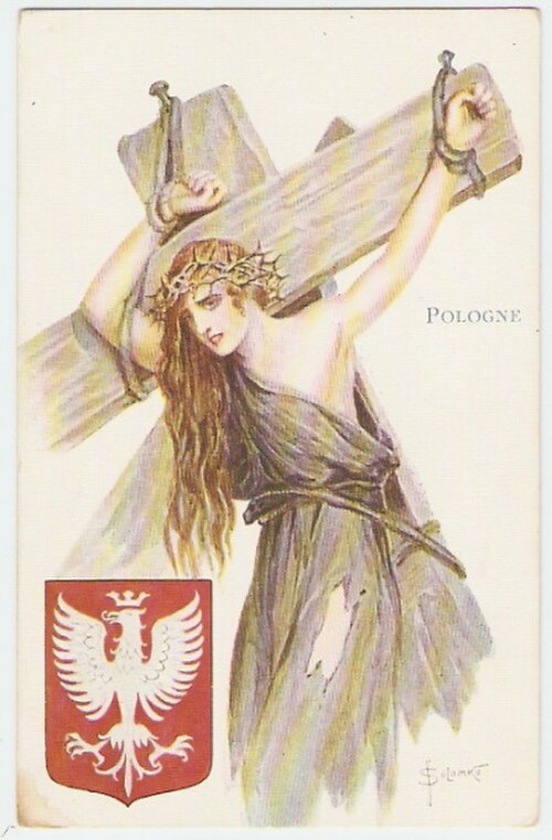 ポーランドの寓意（1914～1918年）、セルゲイ・ソロムコ作のポストカード
