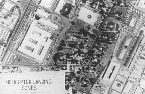 第9MAB諜報機関による、着陸地点がマークされたDAO施設の写真