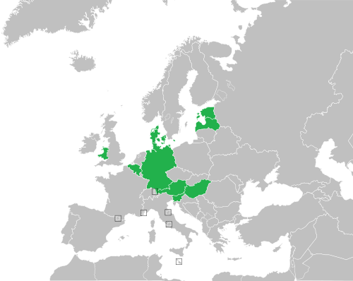 ヨーロッパ諸国のカラー地図