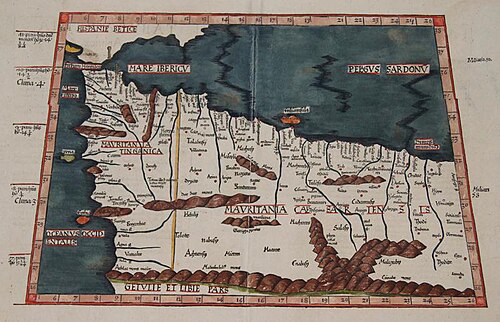 アフリカの最初の地図タンジェリンとカエサリアンモーリタニア