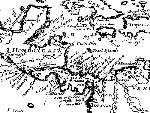 中央アメリカの彫刻地図