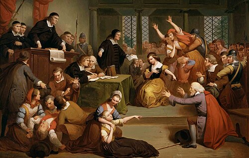 1692年に処刑されたジョージ・ジェイコブスの裁判。トンプキンス・マッテソン作、1855年。