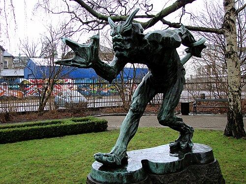 ニールス・ハンセン・ヤコブセン: クリステンブラッドを守るトロールド (1896)