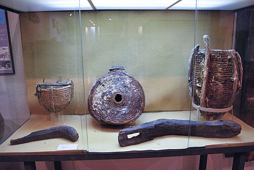 エスパルト繊維で作られたローマ時代の採掘道具。カルタヘナ建築博物館所蔵。