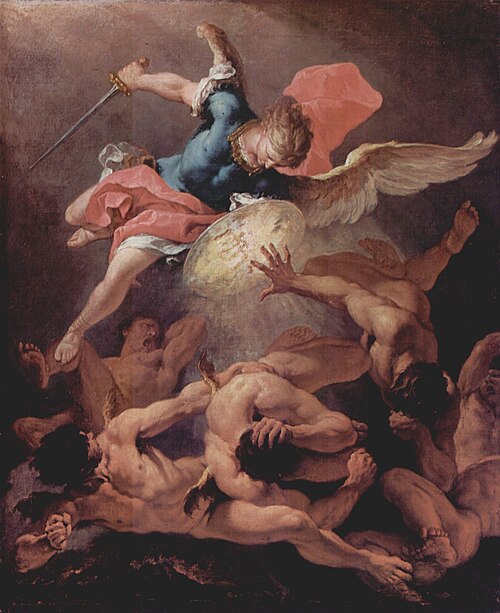 セバスティアーノ・リッチ作「ミカエルと反逆天使たちの戦い」（1720年頃）