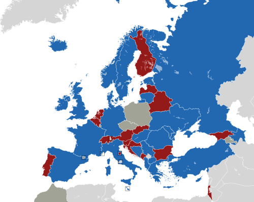 ヨーロッパ諸国のカラー地図