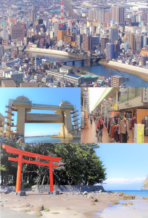 市内中心部、びゅうお、沼津仲見世商店街、戸田地区の鳥居