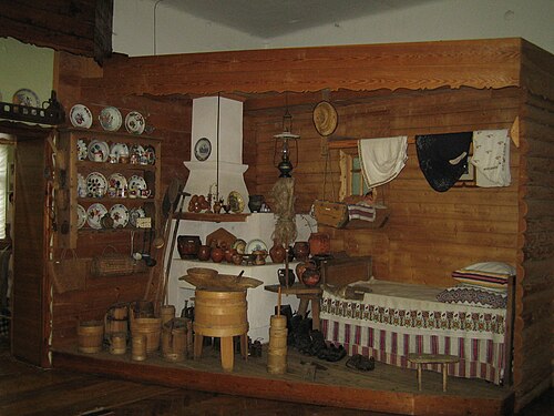 ボイコ小屋の内部。ボイキフシチナ文化生活博物館