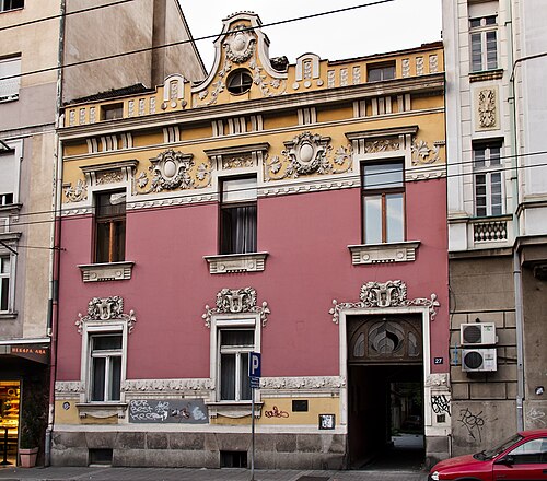 1908 年、ベオグラードにウィーン分離派様式で建てられたウロス・プレディッチのスタジオ