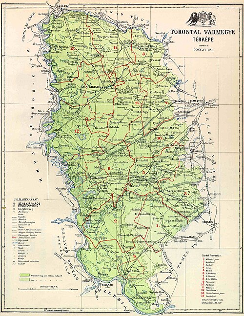ハンガリー王国のトロンタール県の地図