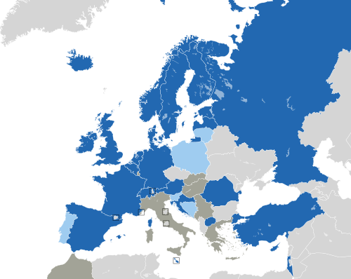 ヨーロッパ諸国のカラー地図