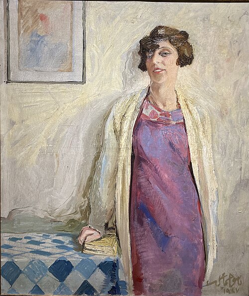 肖像画: 立っている女性 (1927 年) 作： ナムク・イスマイル (1890–1935)