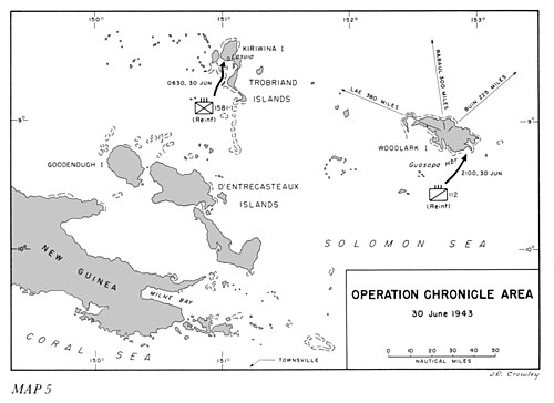 ウッドラーク島海軍基地とウッドラーク港の地図（1943年）