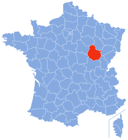 フランスのコート・ドールの位置