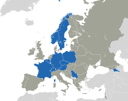 ヨーロッパ諸国のカラー地図